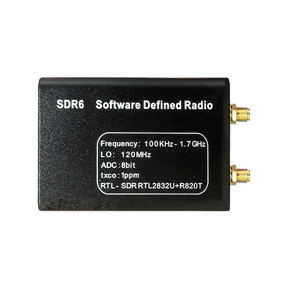 SDR6 RTL-SDR receiver 2832U+R820T 100kHz–1.7GHz, briv