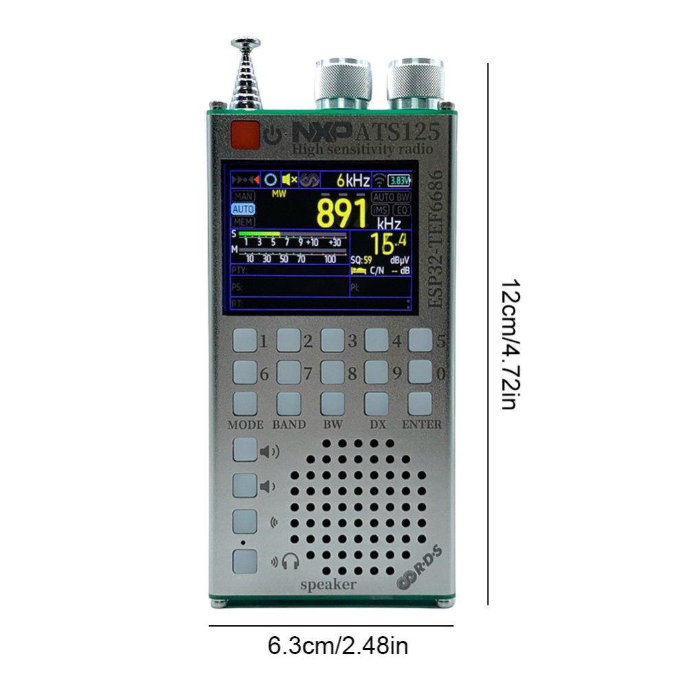 ATS125 Portable Radio NXP TEF6686 Bluetooth, briv
