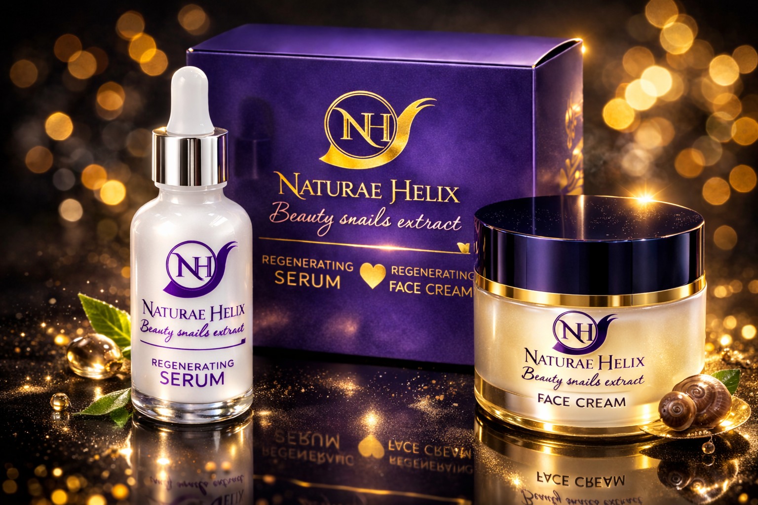 Natural cosmetics with 98% Helix Aspersa snail extract, briv