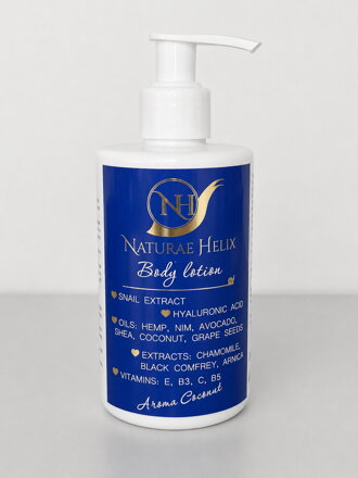 NH Body Lotion with Snail Extract (Helix Aspersa) & Hyaluronic Acid – Deep Hydration, Anti-Aging & Skin Regeneration Aroma Coconut 250 ml
